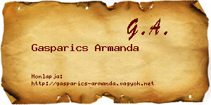 Gasparics Armanda névjegykártya